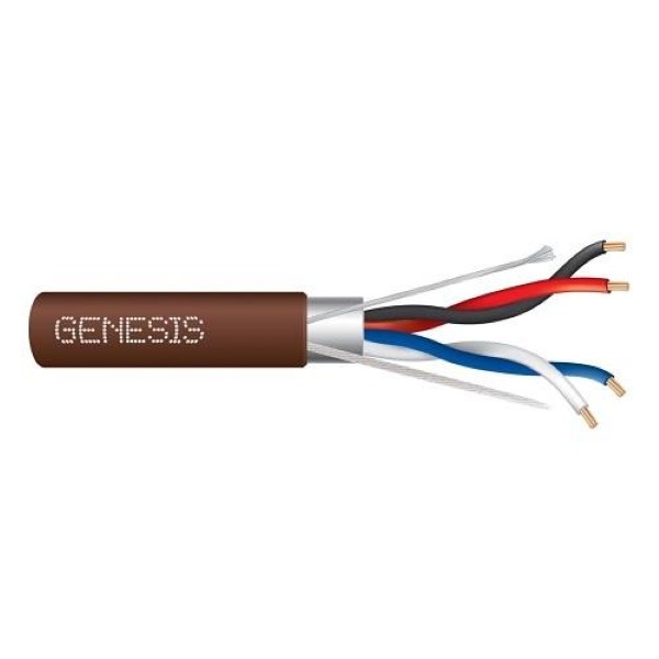 33281107 22 AWG 2 PAIR STRANDED SHIELDED CMP/FT6 1000 Foot  pull box Brown