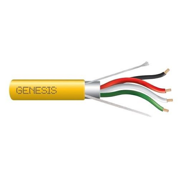32151102 18 AWG 4 CONDUCTOR STRANDED SHIELDED CMP/FT6 1000 Foot  pull box Yellow